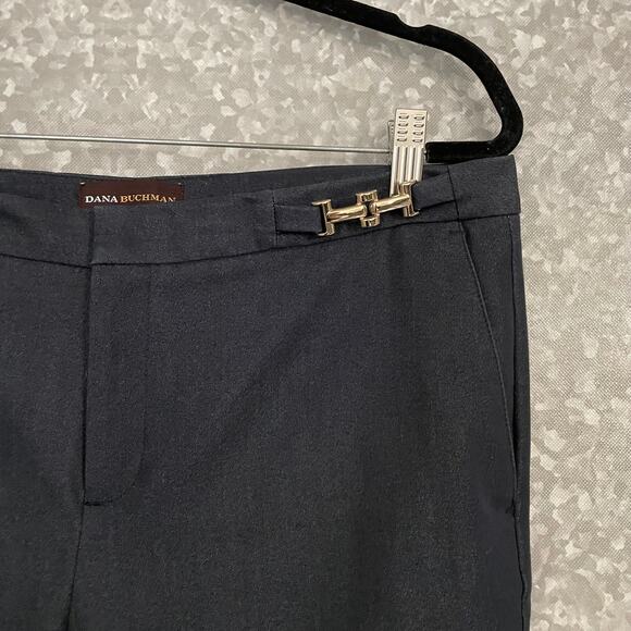 Dana Buchman Charcoal Gray Straight Leg Dress Pants - Size 10 Short - Buckles - Picture 2 of 6